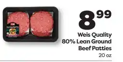 Weis Markets Weis Quality 80% Lean Ground Beef Patties offer
