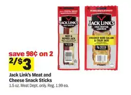 Meijer Jack Link's Meat and Cheese Snack Sticks offer