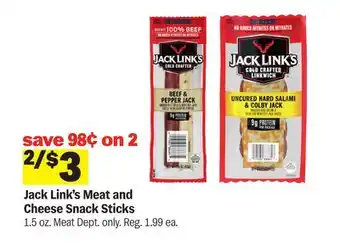 Meijer Jack Link's Meat and Cheese Snack Sticks offer