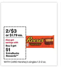 CVS Hershey's singles 1.3-2 oz offer