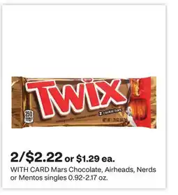 CVS Mars Chocolate, Airheads, Nerds or Mentos singles 0.92-2.17 oz offer