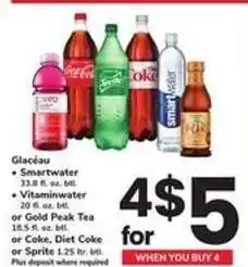 Safeway Glacéau Smartwater, Vitaminwater, Gold Peak Tea, Coke, Diet Coke, Sprite offer