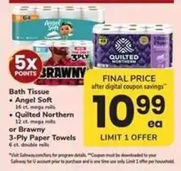 Safeway Bath Tissue or Paper Towels offer