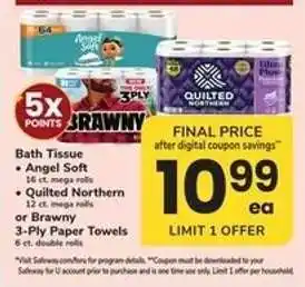 Safeway Bath Tissue or Paper Towels offer