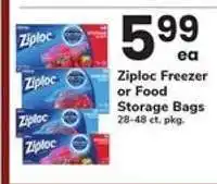 Safeway Ziploc Freezer or Food Storage Bags offer