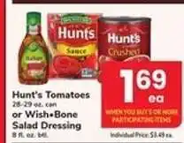 Safeway Hunt's Tomatoes or Wish-Bone Salad Dressing offer