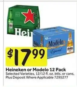 Stop&Shop Heineken or Modelo 12 Pack offer