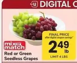 Safeway Red or Green Seedless Grapes offer