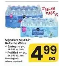 Safeway Signature SELECT refreshe Water offer