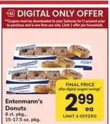 Safeway Entenmann's Donuts offer