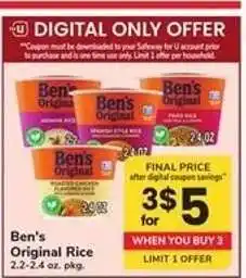 Safeway Ben's Original Rice offer