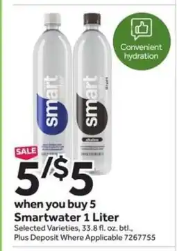 Stop&Shop Smartwater 1-Liter offer