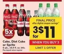 Safeway Coke, Diet Coke Or Sprite offer