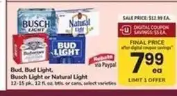 Safeway Bud, Bud Light, Busch Light or Natural Light offer
