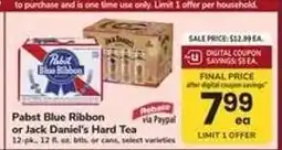 Safeway Pabst Blue Ribbon or Jack Daniel's Hard Tea offer