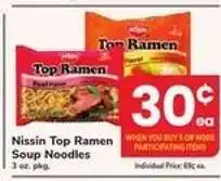Safeway Nissin Top Ramen Soup Noodles offer