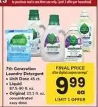 Safeway 7th Generation Laundry Detergent offer