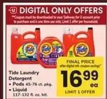 Safeway Tide Laundry Detergent offer