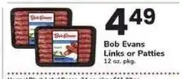 Safeway Bob Evans Links or Patties offer