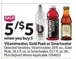 Stop&Shop Vitaminwater, Gold Peak or Smartwater offer
