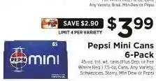ShopRite Pepsi Mini Cans 6-Pack offer