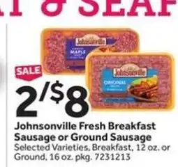 Stop&Shop Johnsonville Fresh Breakfast Sausage or Ground Sausage offer
