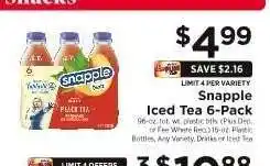 ShopRite Snapple Iced Tea 6-Pack offer