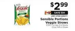 ShopRite Sensible Portions Veggie Straws offer