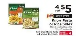 ShopRite Knorr Pasta or Rice Sides offer