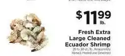 ShopRite Fresh Extra Large Cleaned Ecuador Shrimp offer