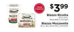 ShopRite Biazzo Ricotta or Biazzo Mozzarella offer