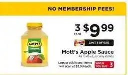 ShopRite Mott's Apple Sauce offer