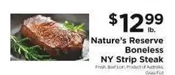 ShopRite Nature’s Reserve Boneless NY Strip Steak offer