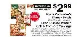 ShopRite Marie Callender's Dinner Bowls / Lean Cuisine Protein Kick & Comfort Cravings offer