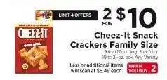 ShopRite Cheez-It Snack Crackers Family Size offer