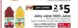 ShopRite Juicy Juice 100% Juice offer