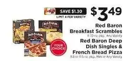 ShopRite Red Baron Breakfast Scrambles & Red Baron Deep Dish Singles & French Bread Pizza offer