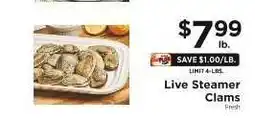 ShopRite Live Steamer Clams offer