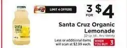 ShopRite Santa Cruz Organic Lemonade offer