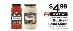 ShopRite Botticelli Pasta Sauce offer