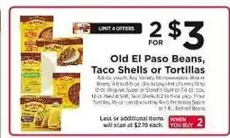 ShopRite Old El Paso Beans, Taco Shells or Tortillas offer