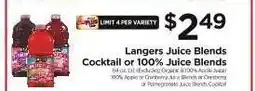 ShopRite Langers Juice Blends offer