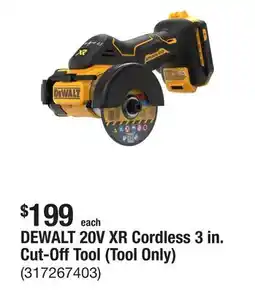 The Home Depot DEWALT 20V XR Cordless 3 in. Cut-Off Tool (Tool Only) offer