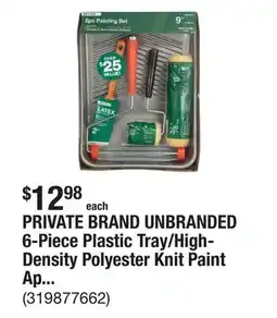 The Home Depot PRIVATE BRAND UNBRANDED 6-Piece Plastic Tray/High-Density Polyester Knit Paint Applicator Kit offer