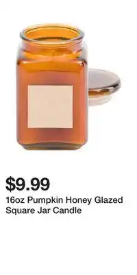 TJ Maxx 16oz Pumpkin Honey Glazed Square Jar Candle offer