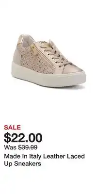 TJ Maxx Made In Italy Leather Laced Up Sneakers offer