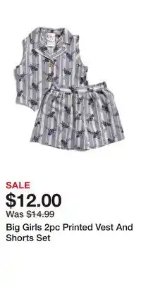 TJ Maxx Big Girls 2pc Printed Vest And Shorts Set offer