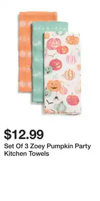TJ Maxx Set Of 3 Zoey Pumpkin Party Kitchen Towels offer