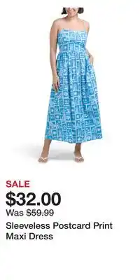 TJ Maxx Sleeveless Postcard Print Maxi Dress offer