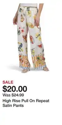 TJ Maxx High Rise Pull On Repeat Satin Pants offer